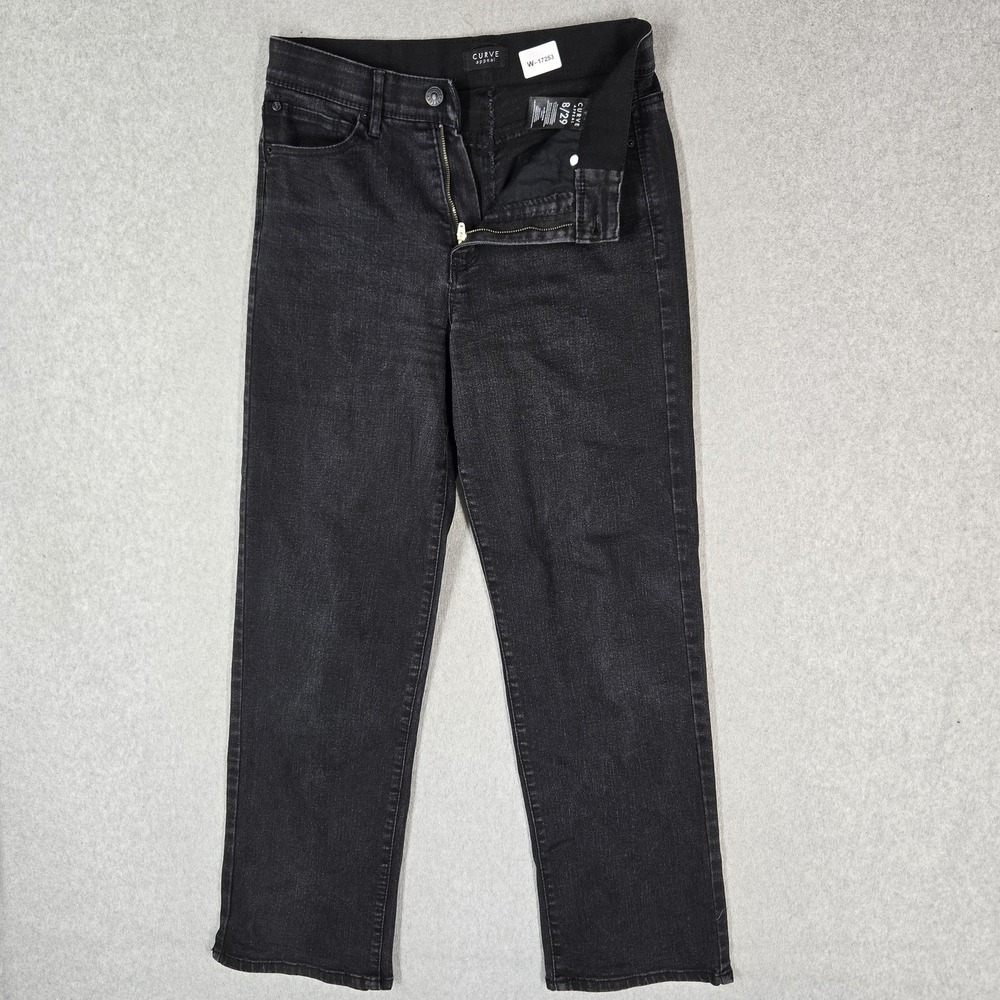 Curve Appeal Women Jeans 8/29 Black Denim 29" Inseam Stretch